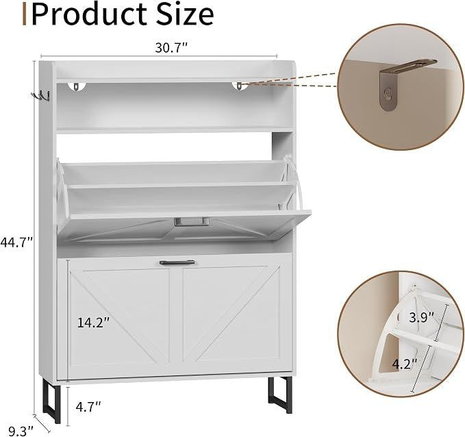 Narrow Shoe Storage Cabinet