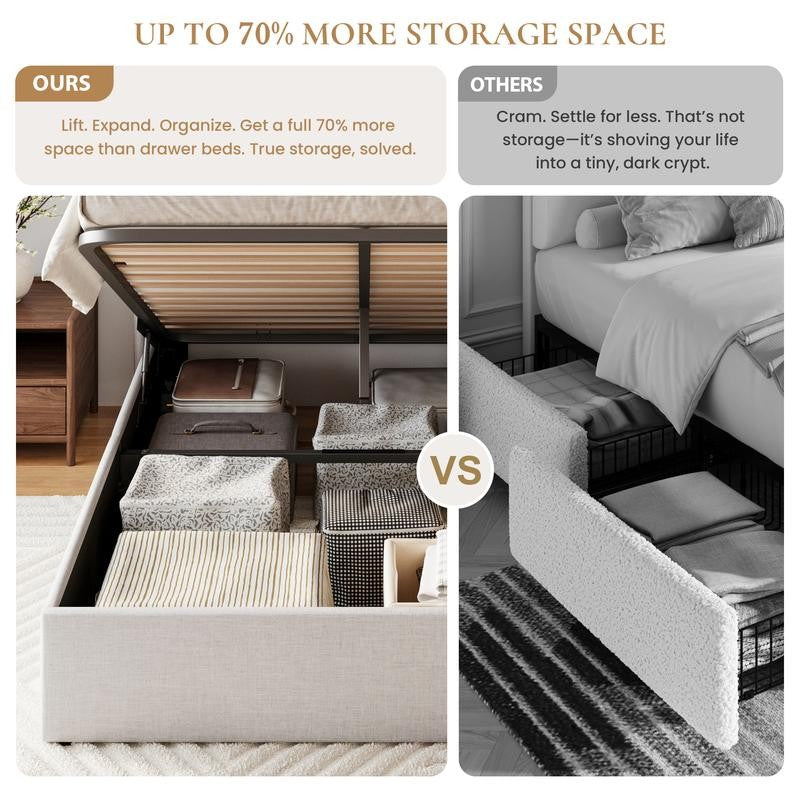 Lift-Up Storage Bed Frame