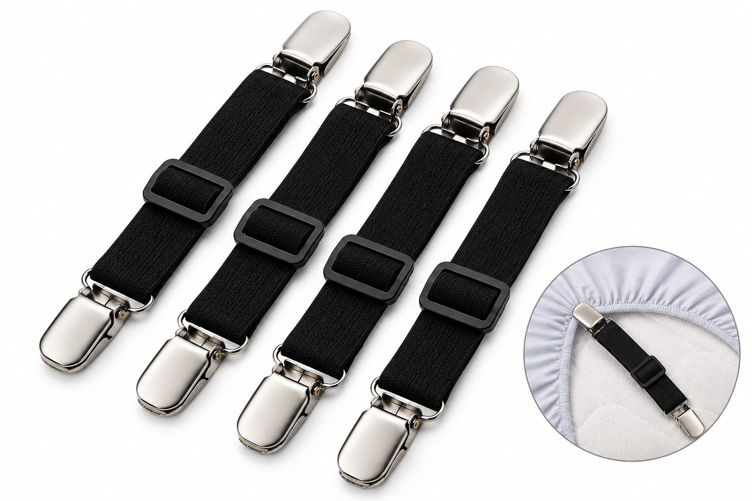 Bed sheet fastener straps